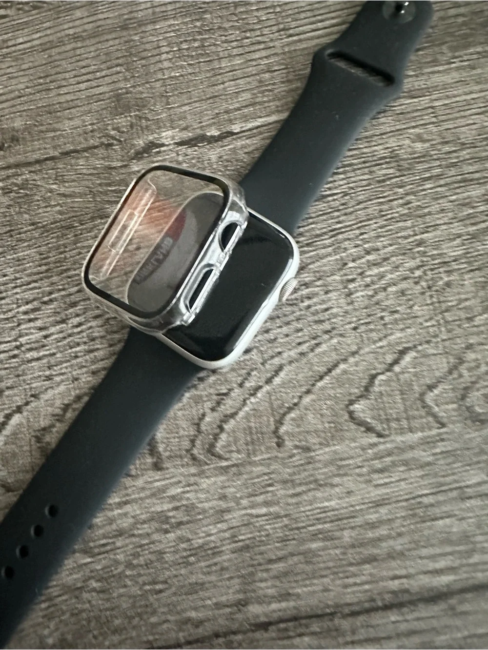 Apple Watch Series 8 - Platinum W/ Black Sports Band, Charger, Screen Protector